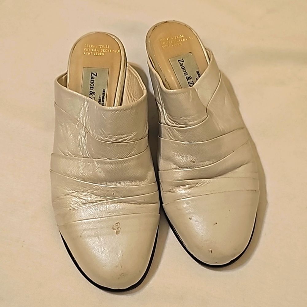 Vintage‎ Zanon& Zago leather mules  metallic 6.5